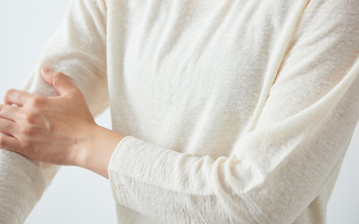 リネンコットンアンダーウェア7分袖|レディース|コッパーレッド