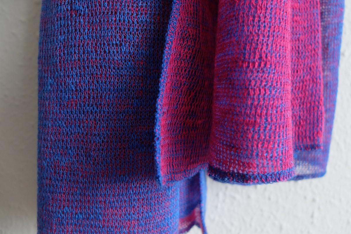 リネンニットストール|パープル×ピンク