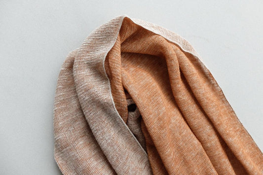 リネンニットストール|ブラウン×ナチュラル
