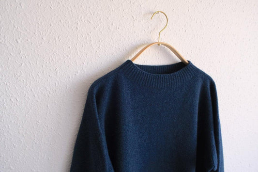 MITTAN / ウルグアイウールセーター 紺緑 KN-20 / unisex