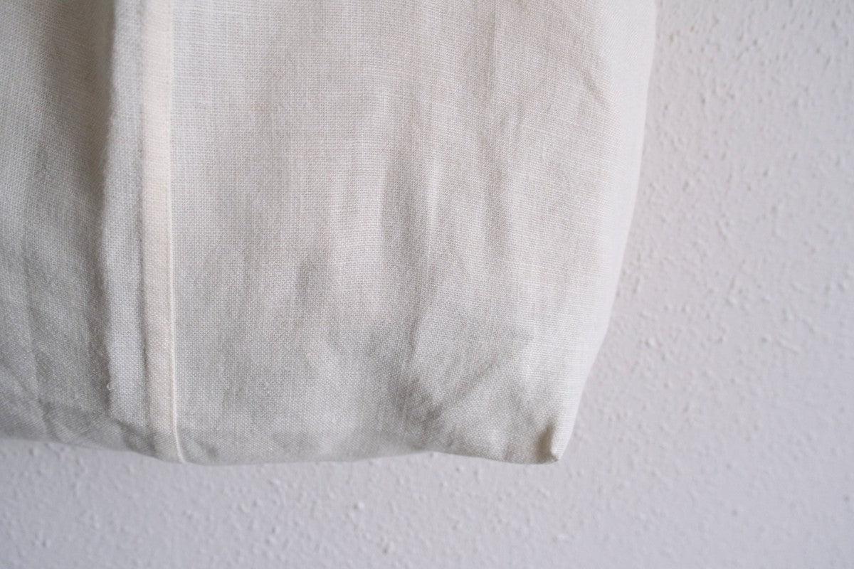 【1点限定】接ぎトートバッグ リネン中厚地 オフ白