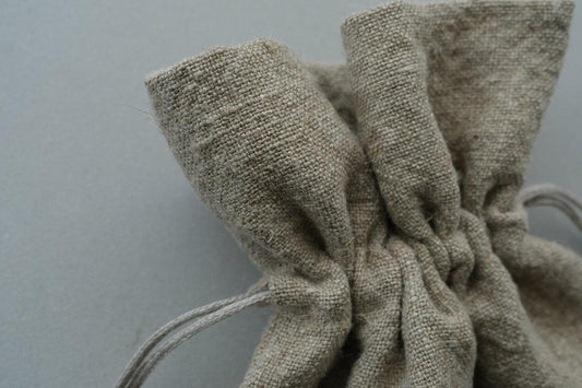 【1点限定】巾着袋L リネン厚地 生成り
