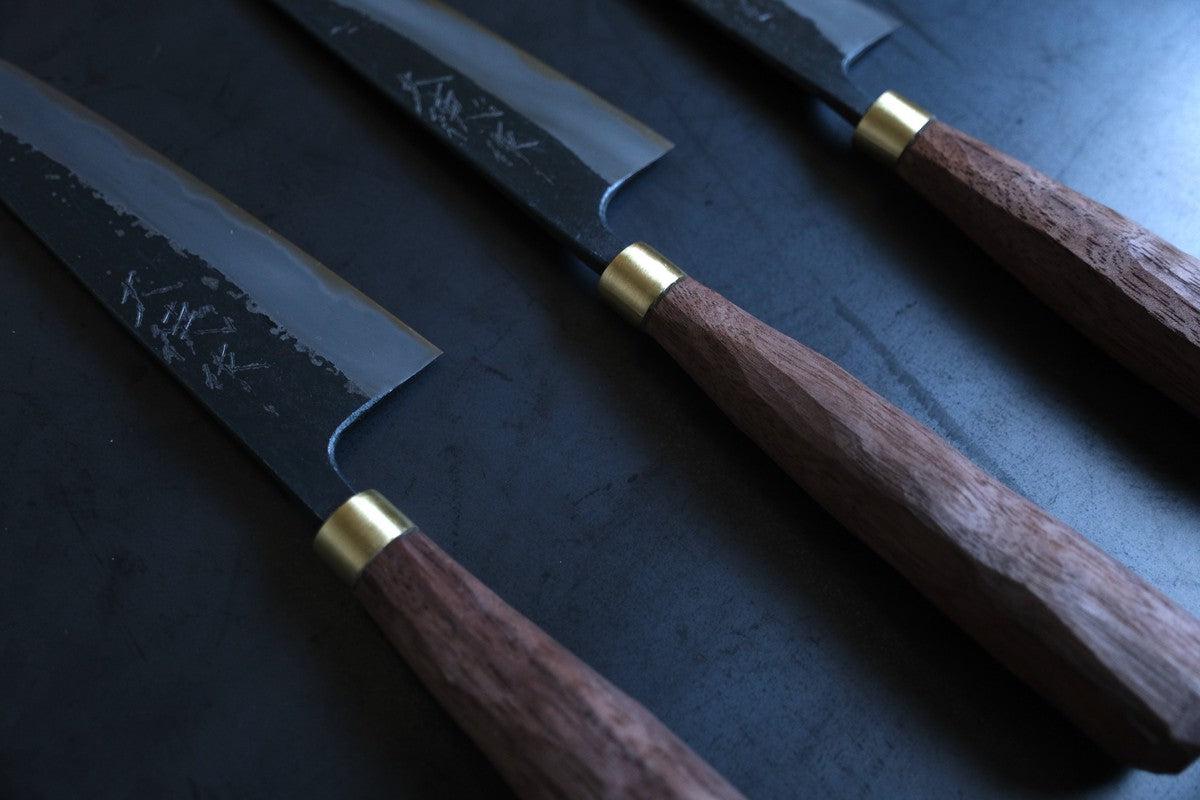 黒打ちペティナイフ 130mm 赤畠大徳