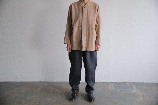 MITTAN / 綿絹麻ジャカードジャケット 薄茶 JK-58 / unisex