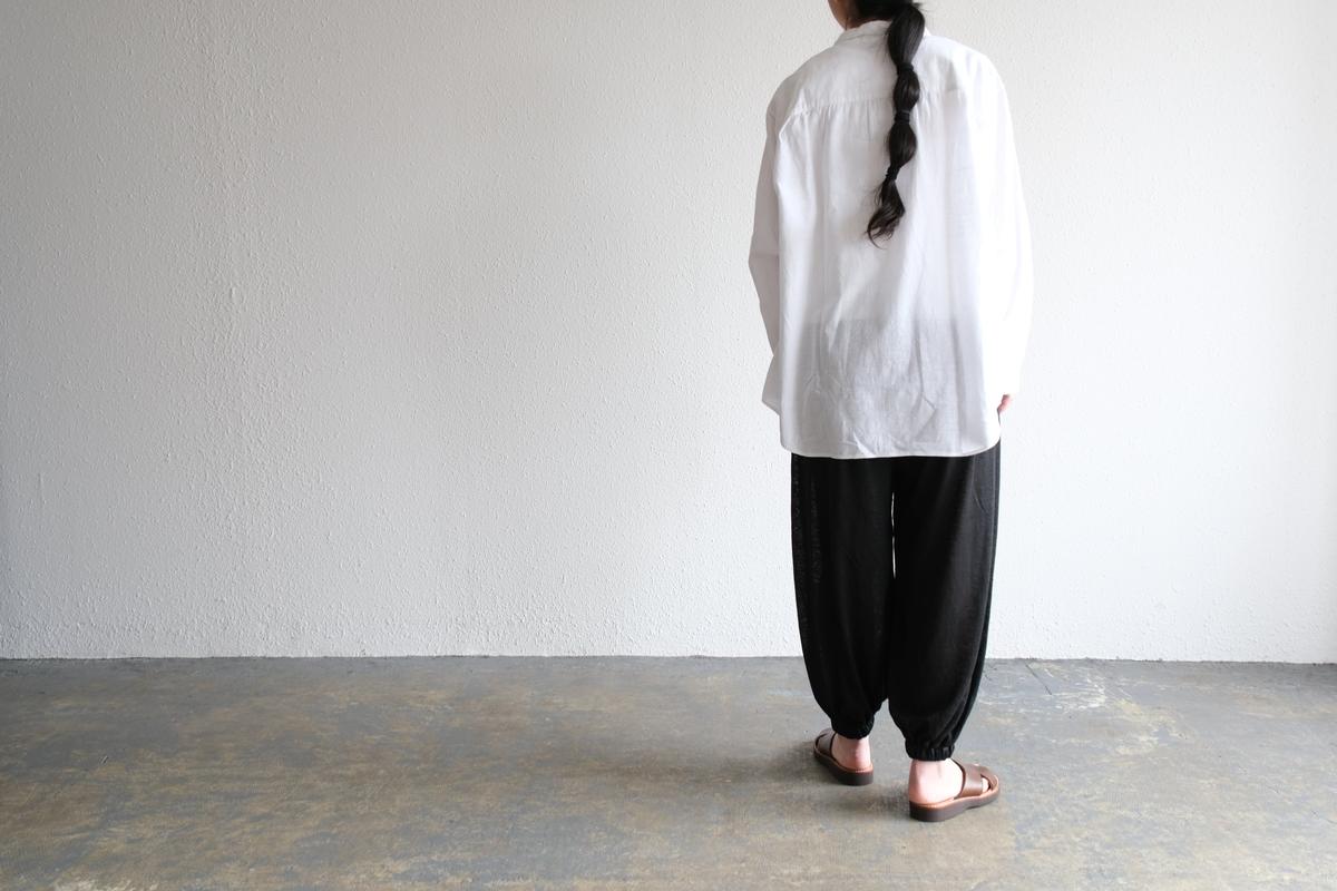 enrica linenknit slitpants|black