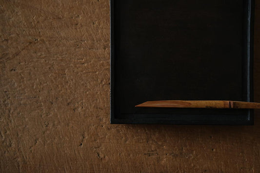 徒爾 小角盆5寸 サクラ・黒漆