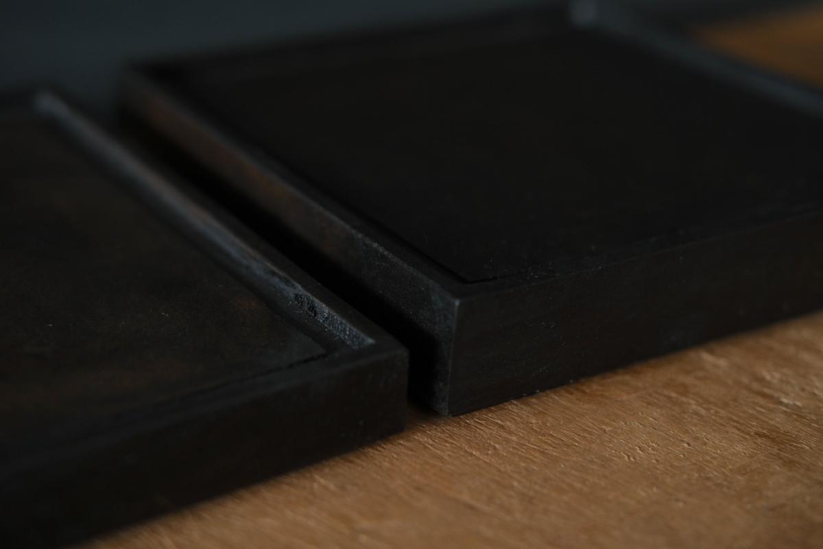 徒爾 小角盆5寸 サクラ・黒漆