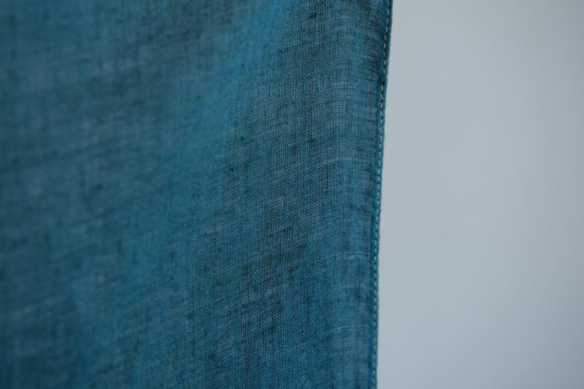 【1点限定】草木染め×本藍染め麻風呂敷 柘榴(ざくろ)×本藍