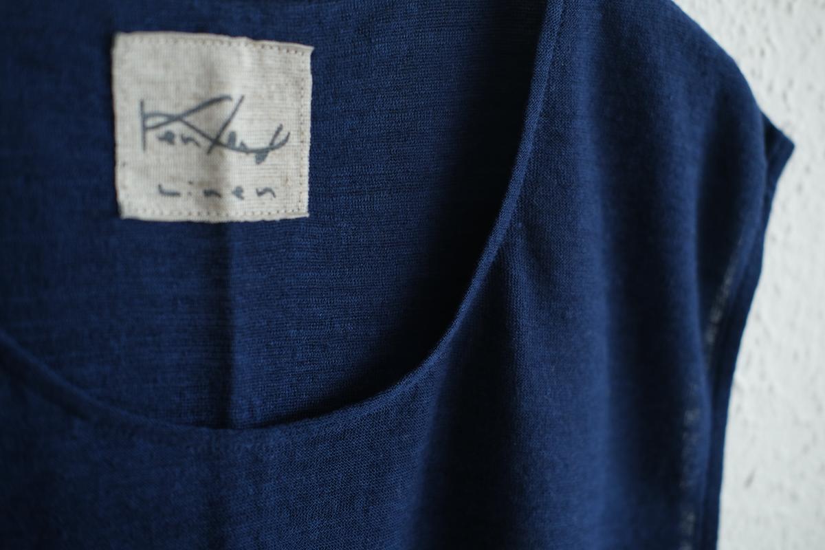 リネンコットンアンダーウェア ノースリーブ|メンズ|ネイビー