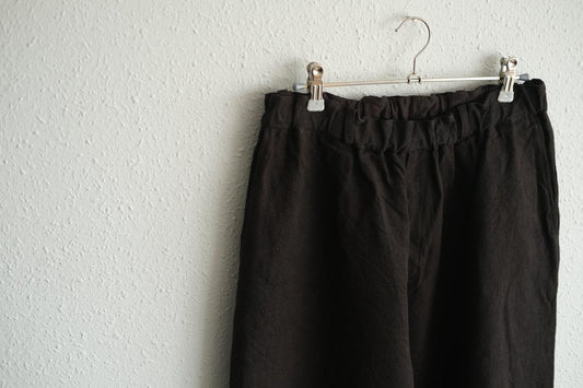 MITTAN / 亜麻苧麻ワイドパンツ こげ茶 PT-92 / unisex