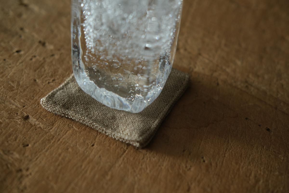 リネンコースター 6×6cm|厚地・ホワイト