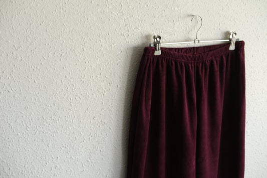 yohaku ドバイパンツ|ベロア素材 ボルドー|unisex freesize