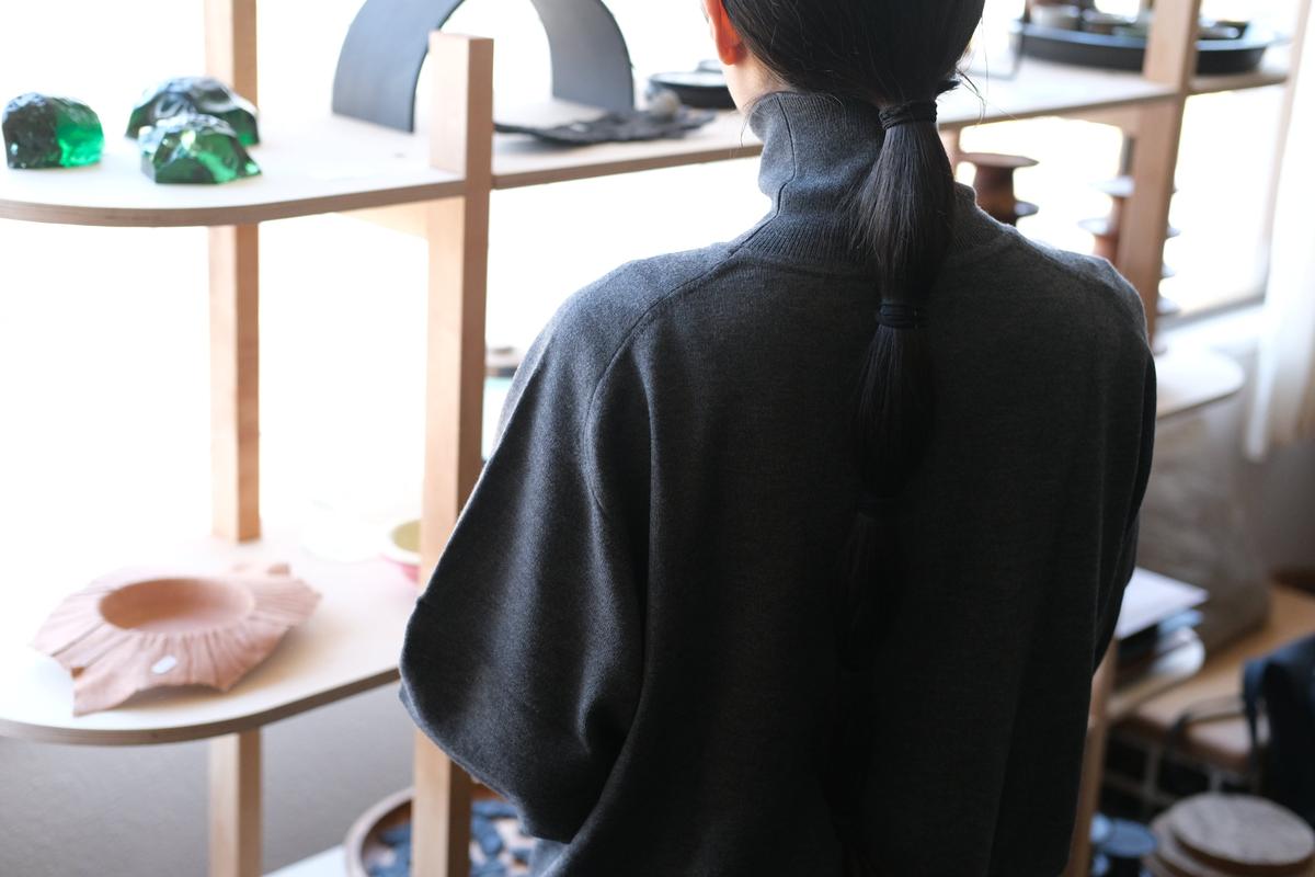 MITTAN / スーパー180'sウールタートル 黒 KN-37 / unisex