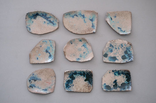 かけら皿 角 薄茶青