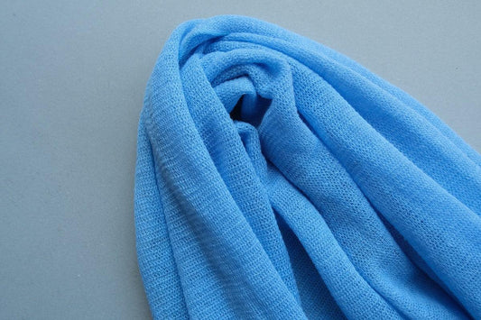 リネンニットストール|サックス