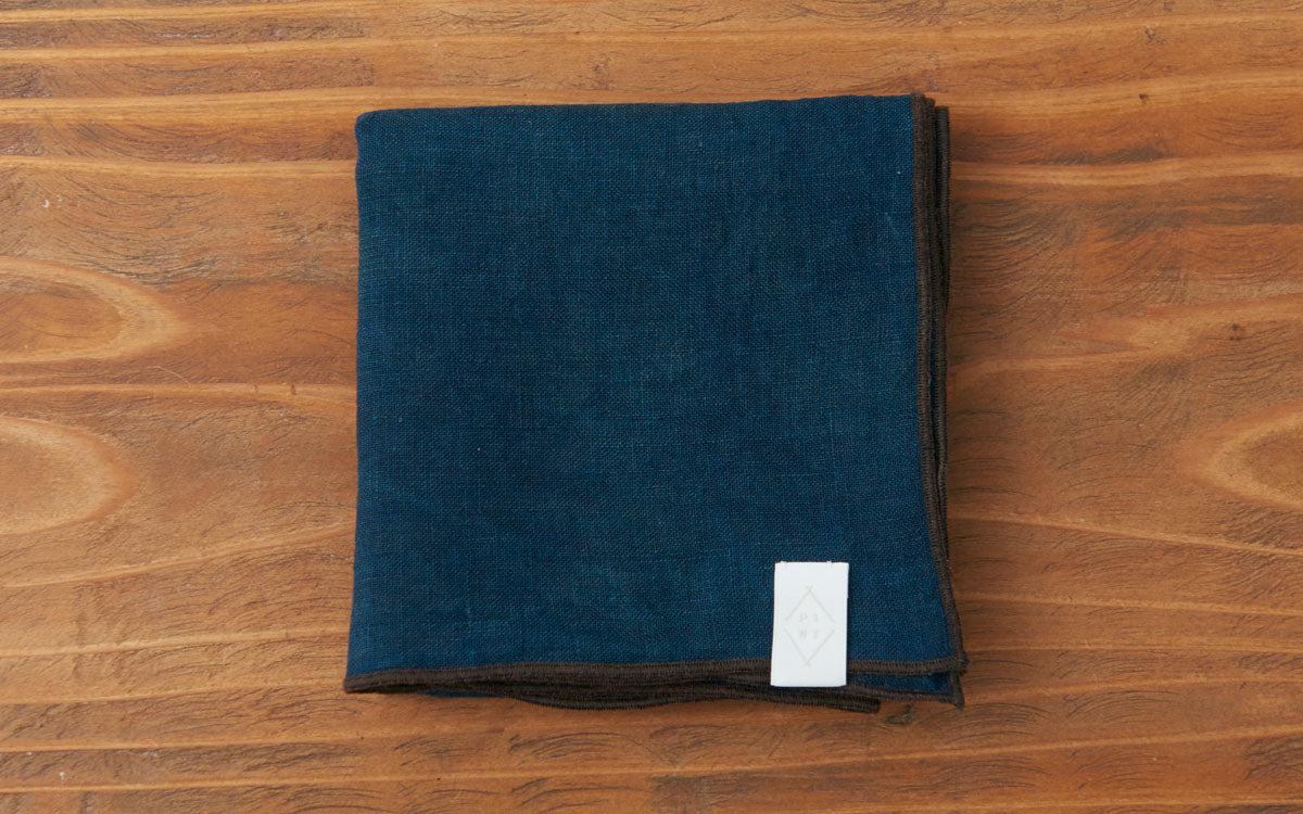 本藍染めリネンハンカチ 山路