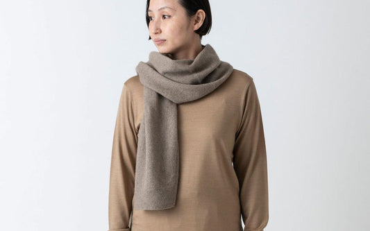enrica cashmere sable muffler|navy