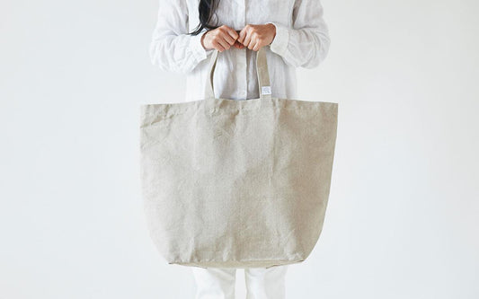 リネン帆布のトートバッグ L