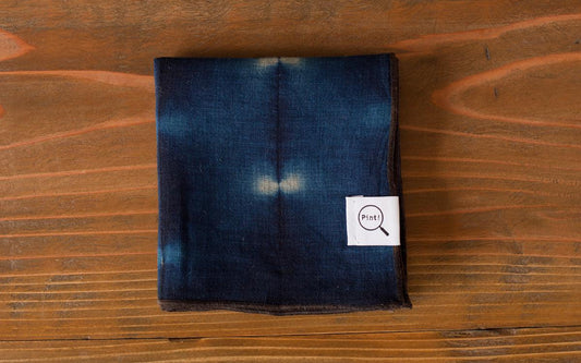 【在庫あり】本藍染めリネンハンカチ 蛍