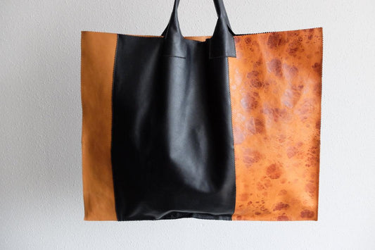 ビッグレザートートバッグ パッチワーク(C)