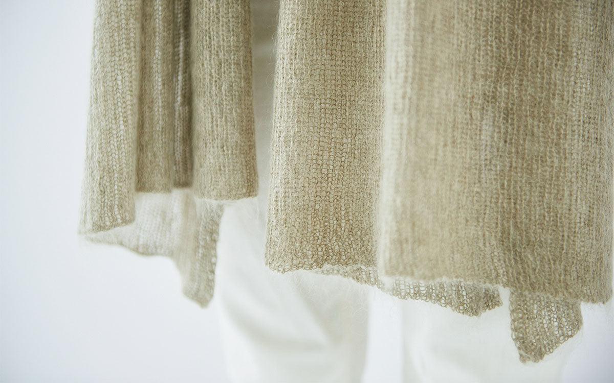 enrica mohair&silk muffler|khaki