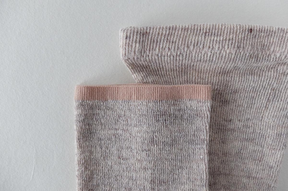 リネンニット マチ付きショートレギンス|ベージュ