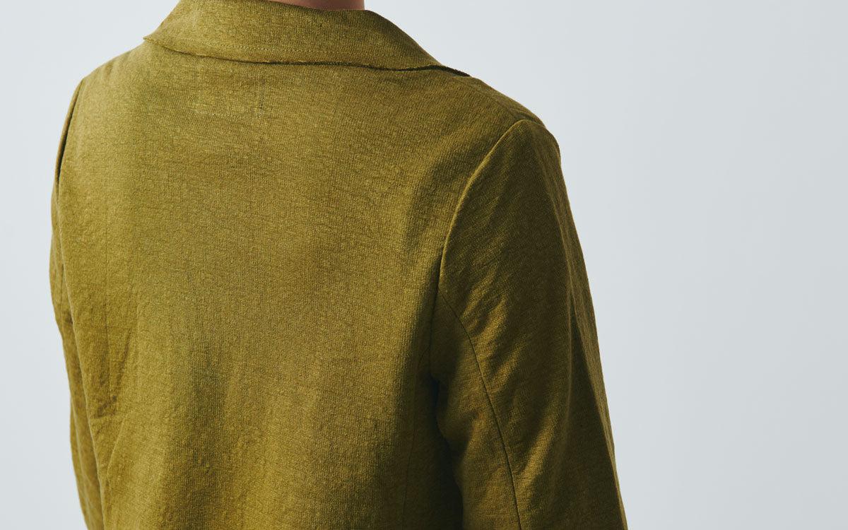 リネンニット ジャケット|レディース|カーキ