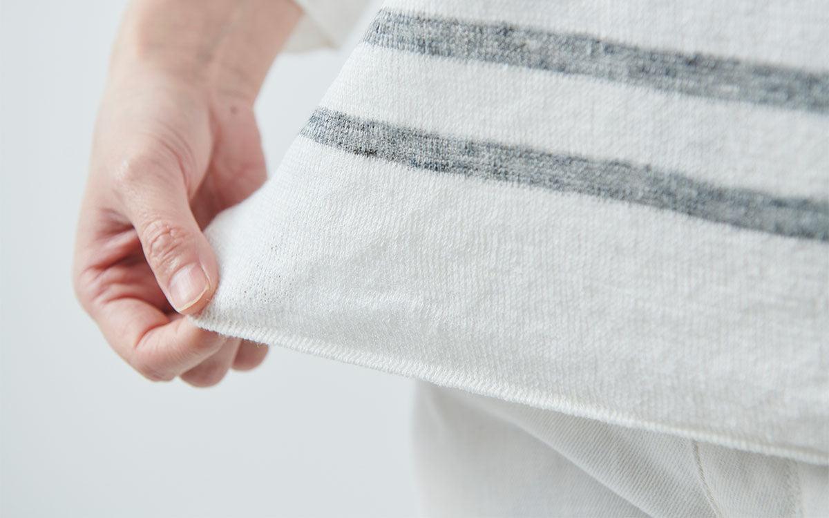 リネンニット 7分袖プルオーバー｜レディース｜インクブルー