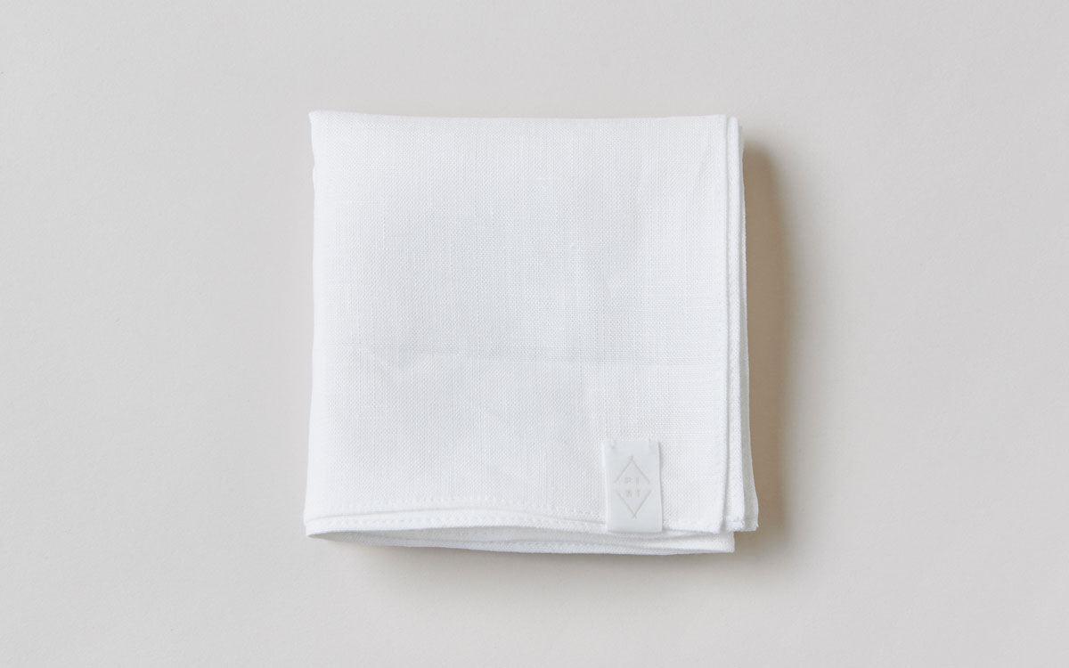 リネンハンカチ 厚地ホワイト