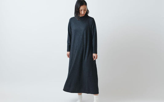 HANDROOM WOMEN'S ボトルネック ワンピース / black