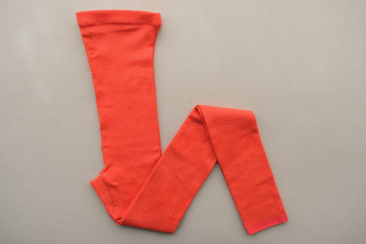 リネンニットレギンス マチ付き｜スカーレットオレンジ｜2 size