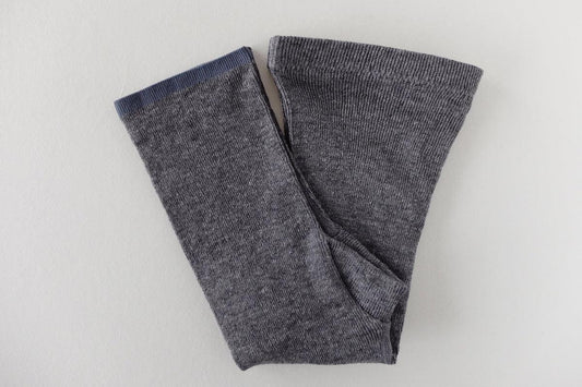 リネンニット マチ付きショートレギンス|チャコール