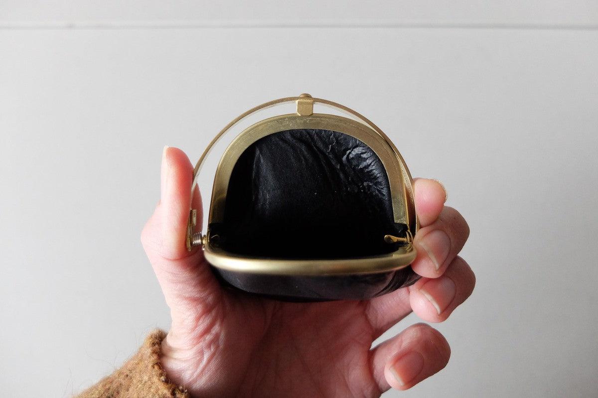 coin case ＜蝦夷鹿革 黒＞