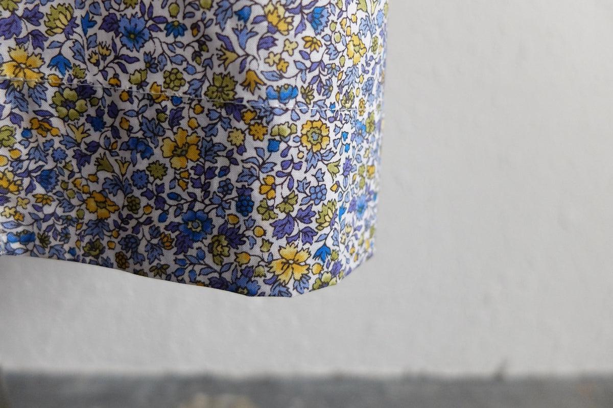 木間服装製作 longshirt flower blue｜unisex freesize