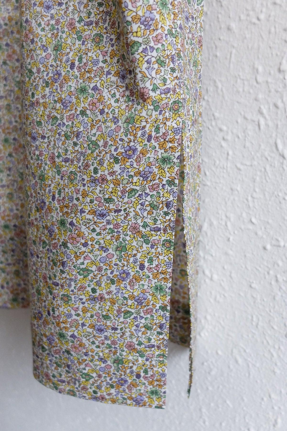 木間服装製作 longshirt flower green｜unisex freesize