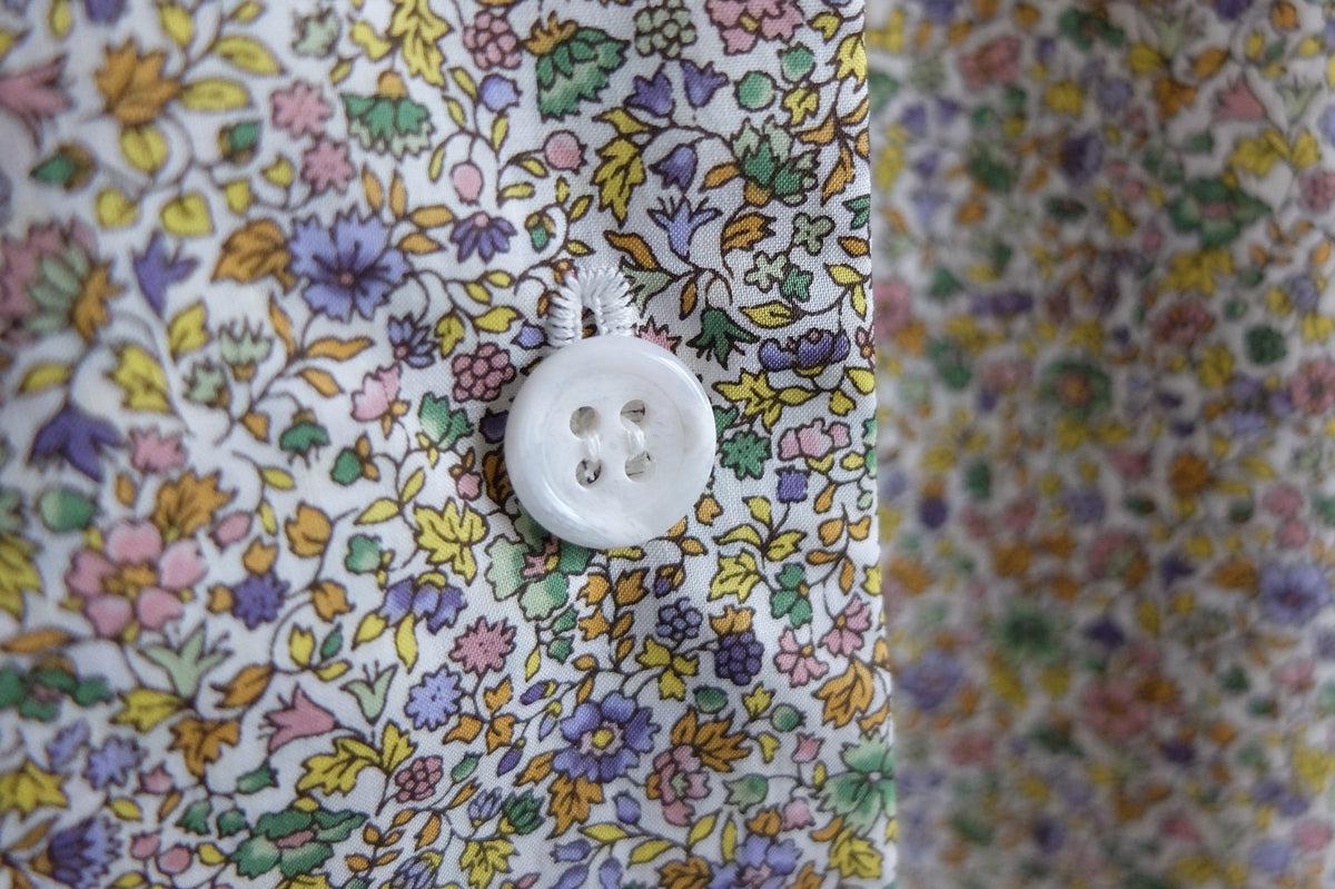 木間服装製作 longshirt flower green｜unisex freesize