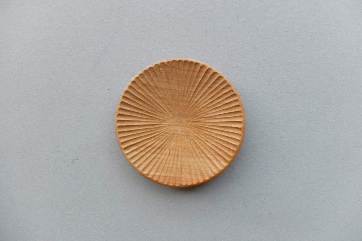 ハツリ小皿 チェリー｜オイル・蜜蝋仕上げ