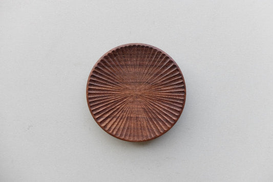 ハツリ小皿 ウォールナット｜オイル・蜜蝋仕上げ