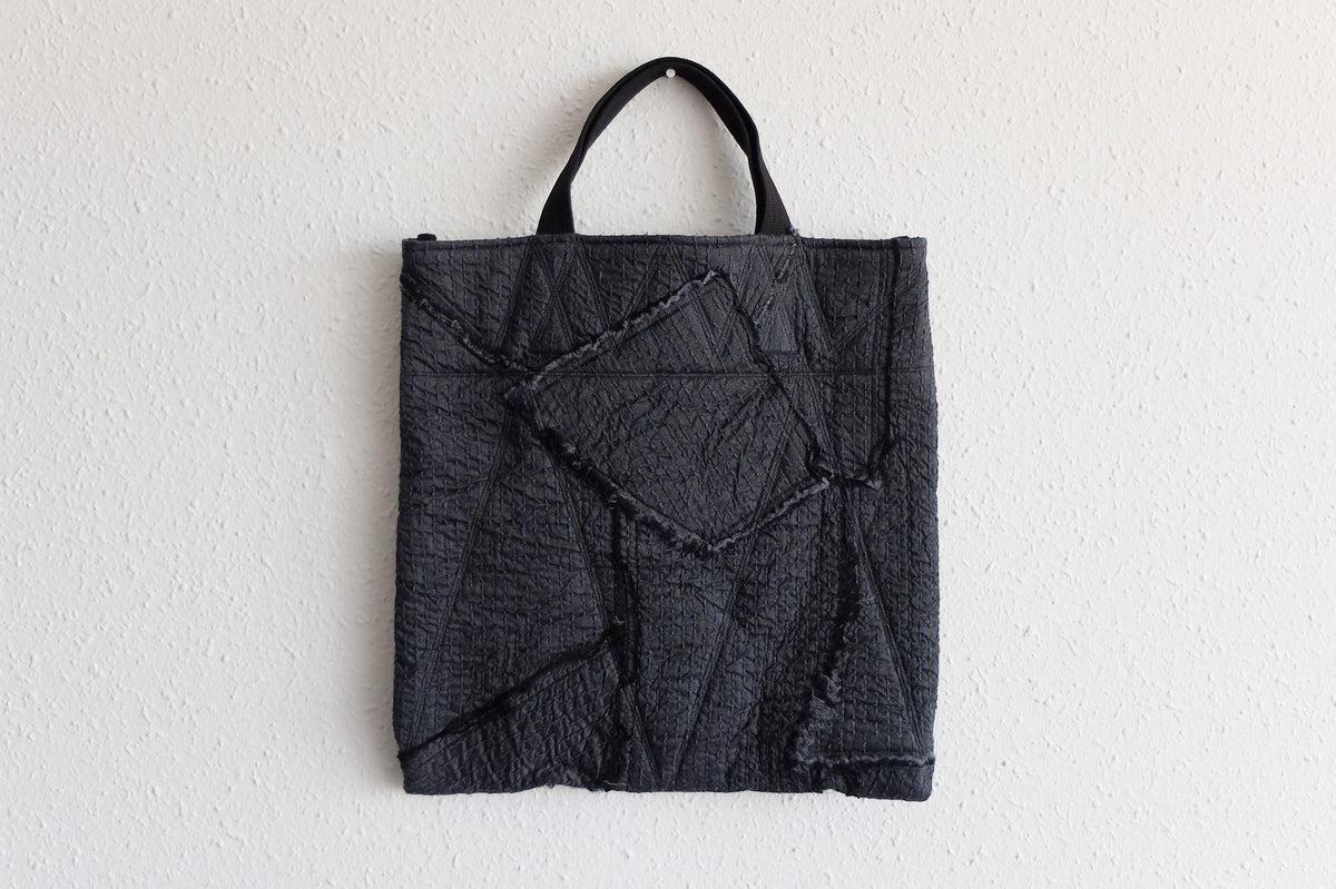 MITTAN / 中わた刺し子織バッグ 灰 ZR-16