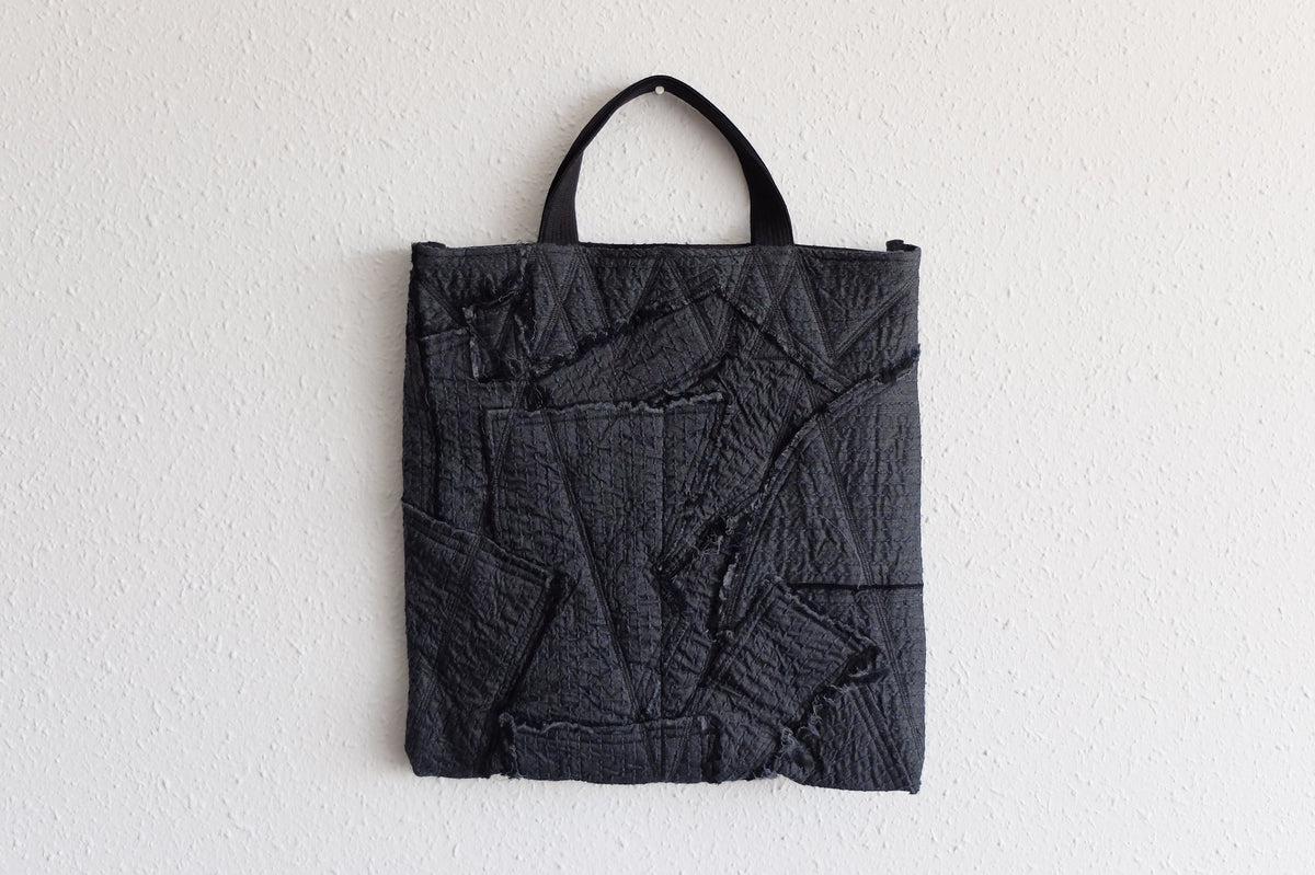 MITTAN / 中わた刺し子織バッグ 灰 ZR-16