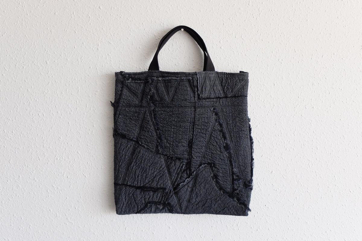 MITTAN / 中わた刺し子織バッグ 灰 ZR-16