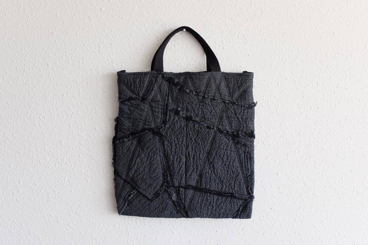 MITTAN / 中わた刺し子織バッグ 灰 ZR-16