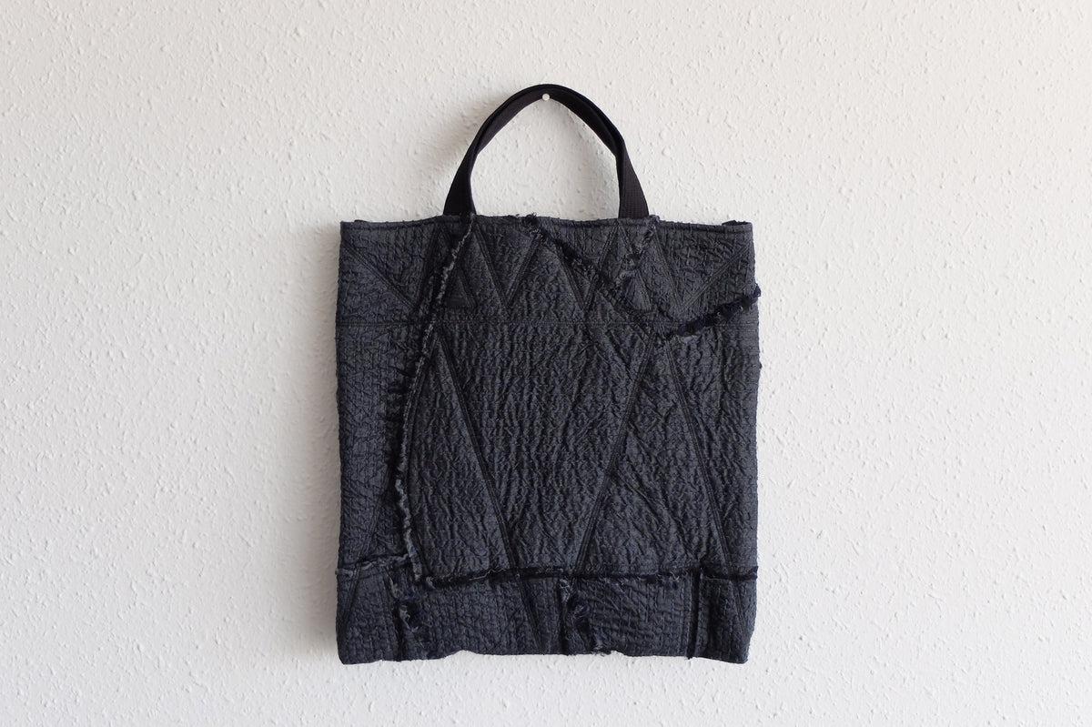 MITTAN / 中わた刺し子織バッグ 灰 ZR-16