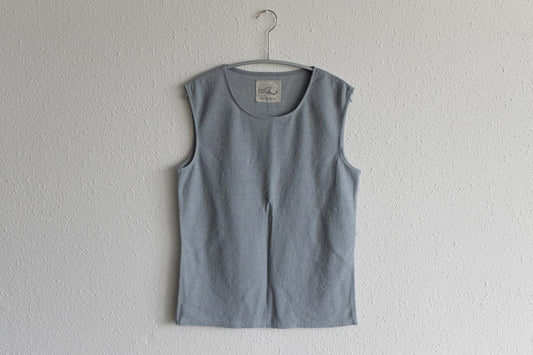 リネンコットンアンダーウェア ノースリーブ｜レディース｜ムーングレー