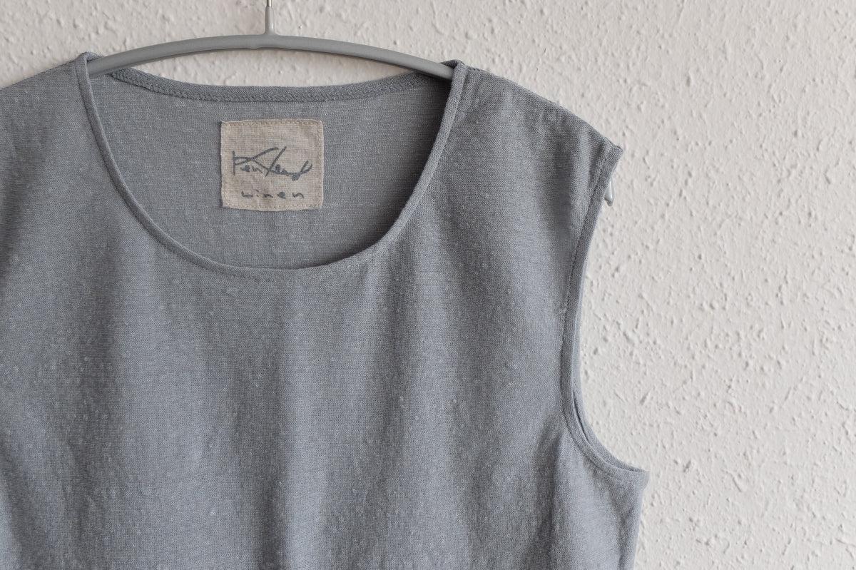 リネンコットンアンダーウェア ノースリーブ｜レディース｜ムーングレー