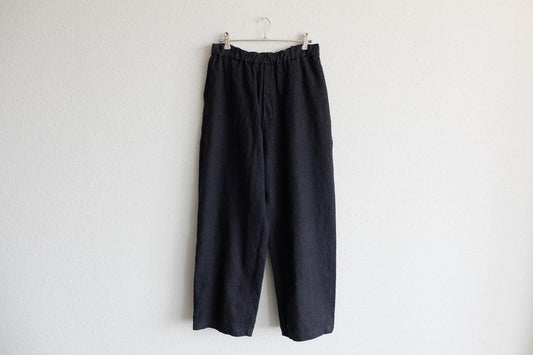 MITTAN / 亜麻苧麻ワイドパンツ 墨黒 PT-92 / unisex