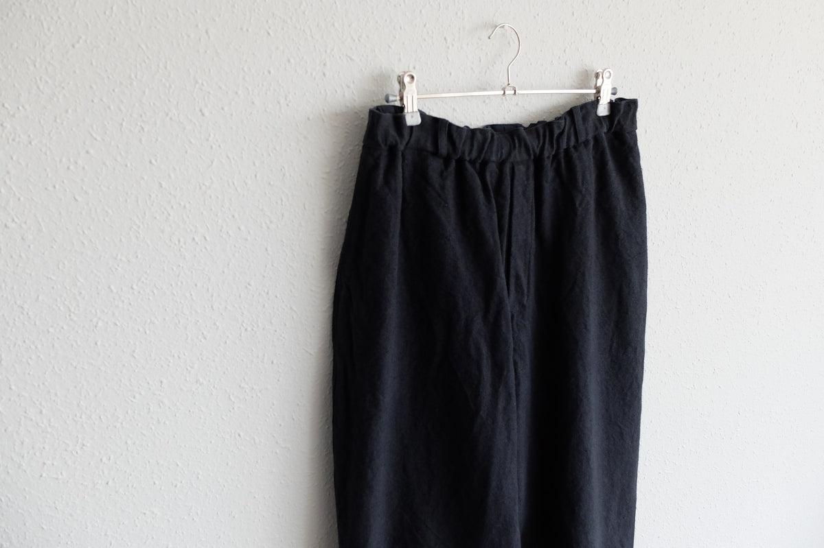 MITTAN / 亜麻苧麻ワイドパンツ 墨黒 PT-92 / unisex