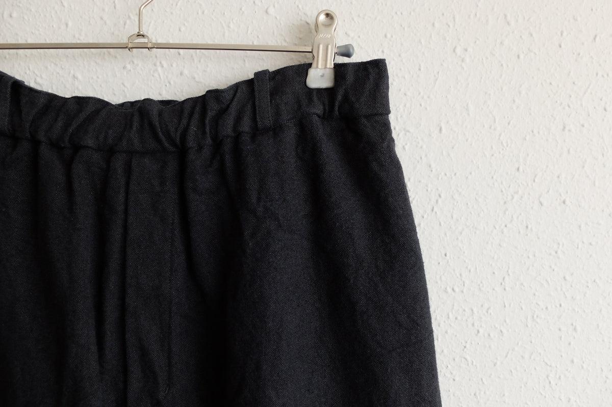 MITTAN / 亜麻苧麻ワイドパンツ 墨黒 PT-92 / unisex