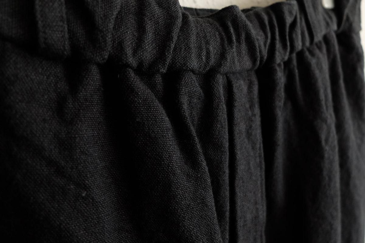 MITTAN / 亜麻苧麻ワイドパンツ 墨黒 PT-92 / unisex