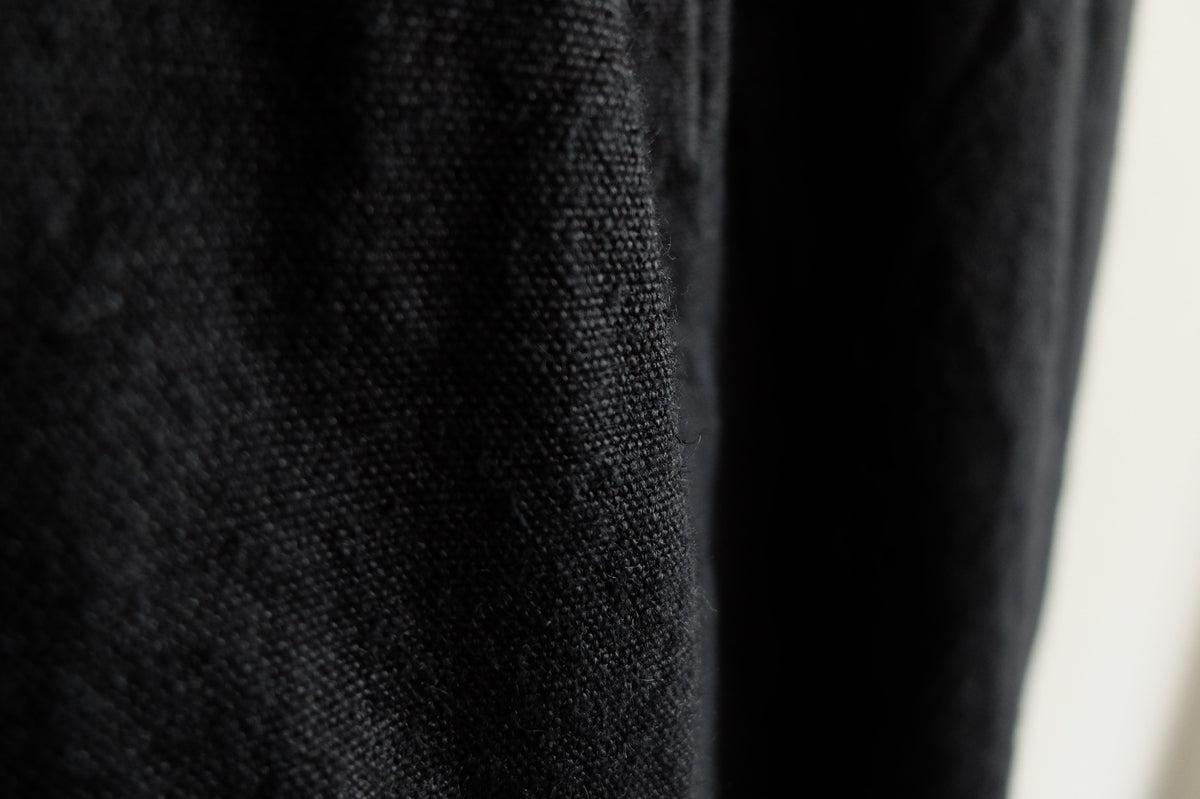 MITTAN / 亜麻苧麻ワイドパンツ 墨黒 PT-92 / unisex